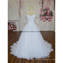 Musilm Long Sleeve White Lace Brautkleid aus Guangzhou Lieferant